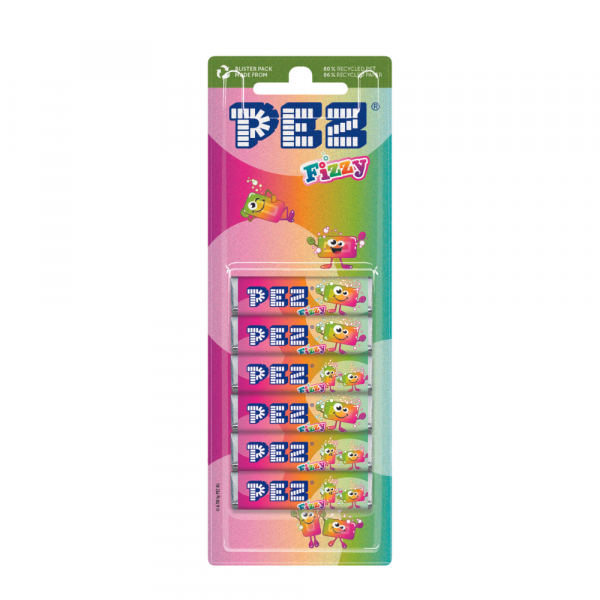 Pez 6 Pack Refill Fizzy